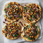 BBQ Chickpea Flatbreads with Cheese Drizzle