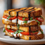 Caprese Grilled Cheese with Balsamic Glaze
