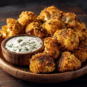 Crispy Cauliflower Bites + Noochy Ranch