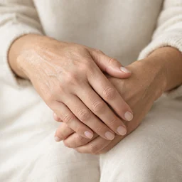 Soft, smooth hands gently clasped
