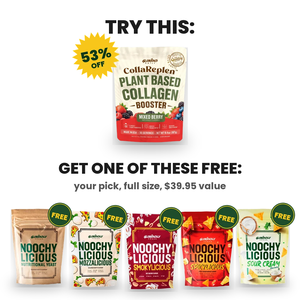 Try CollaReplen Mixed Berry for 53% off and get one full-size Noochy Licious pouch free: Original, MozzaLicious, SmokyLicious, SpicyLicious or Vegan Sour Cream.