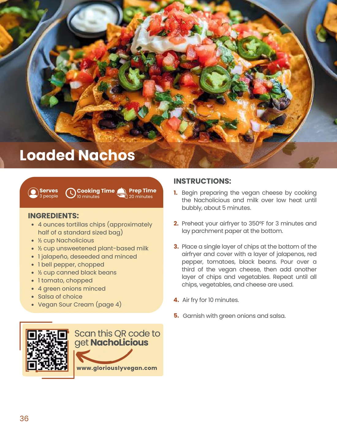 Inside the book: the Loaded Nachos recipe page
