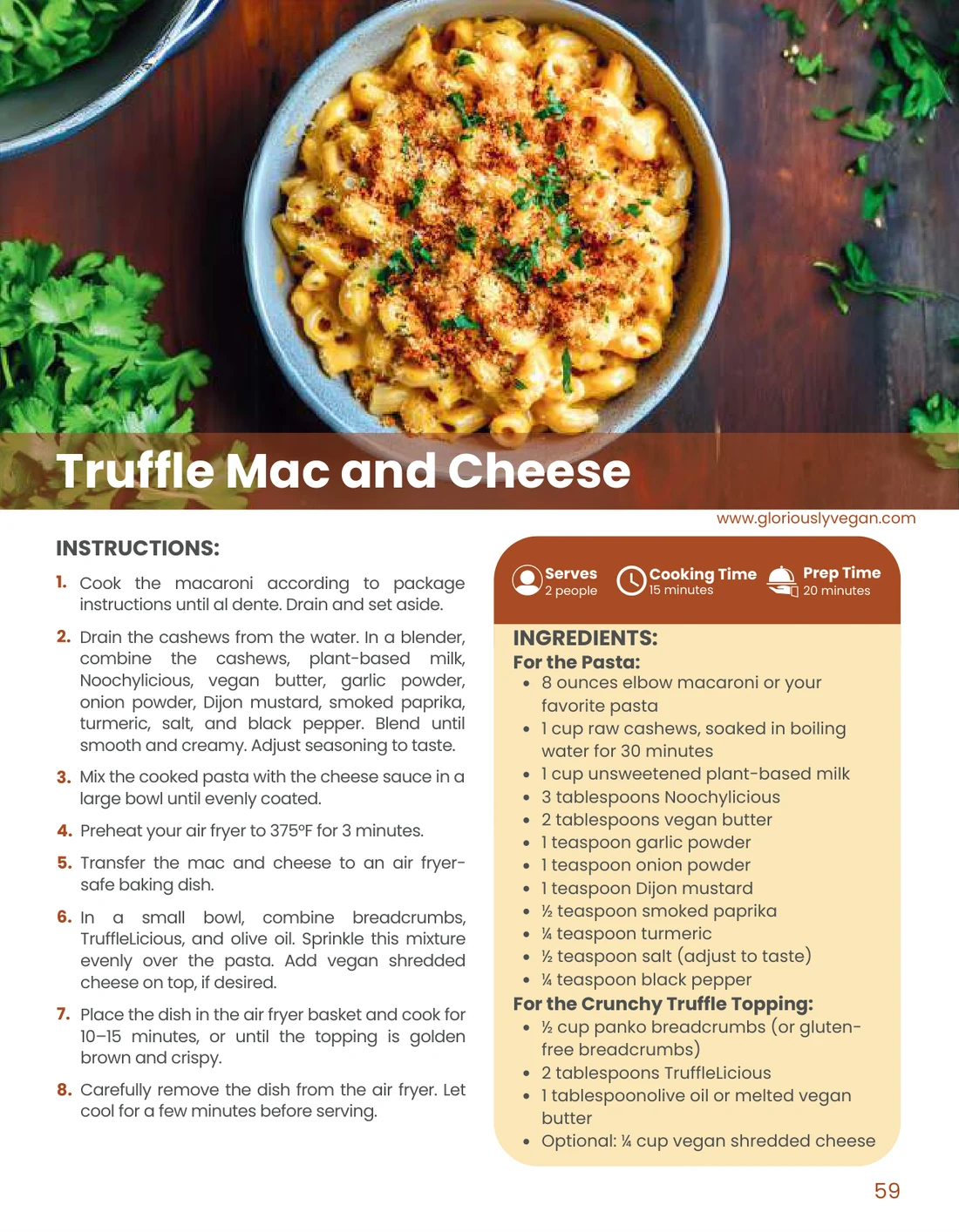 Inside the book: the Truffle Mac and Cheese recipe page
