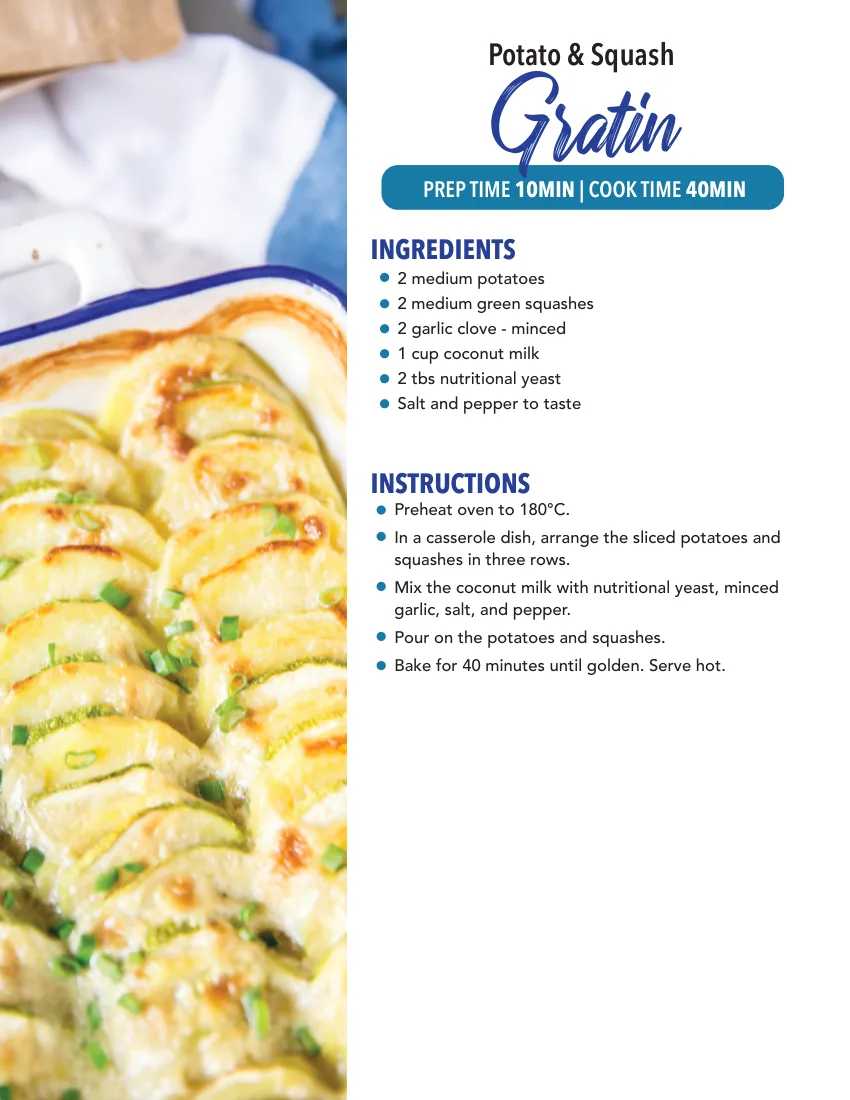 Inside the book: the Potato and Squash Gratin page
