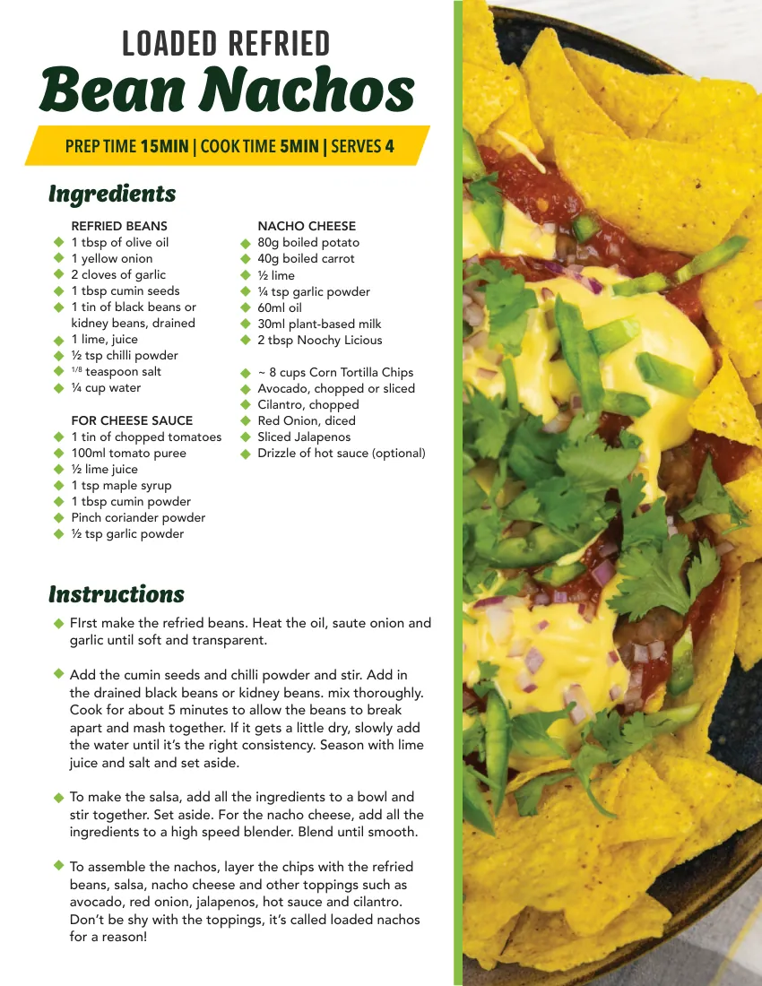 Inside the book: the Loaded Refried Bean Nachos page
