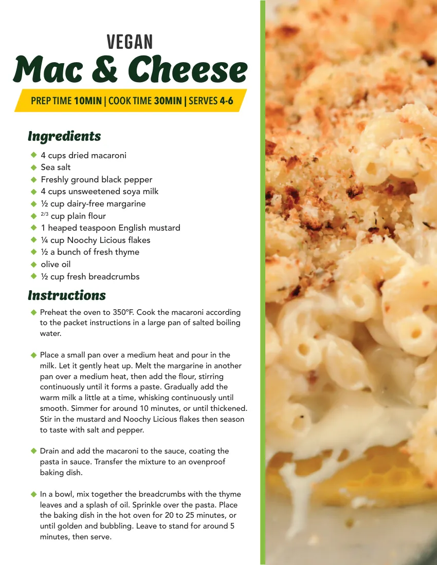 Inside the Creamy and Cheesy Cookbook: the Vegan Mac and Cheese page