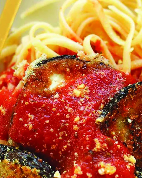 Vegan Eggplant Parmesan, photographed for the Creamy Cheesy Cookbook