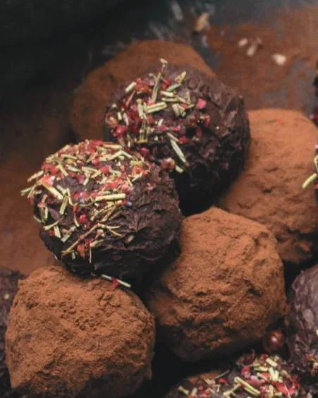 Luxe Chocolate Truffles, photographed for Gloriously Vegan Desserts
