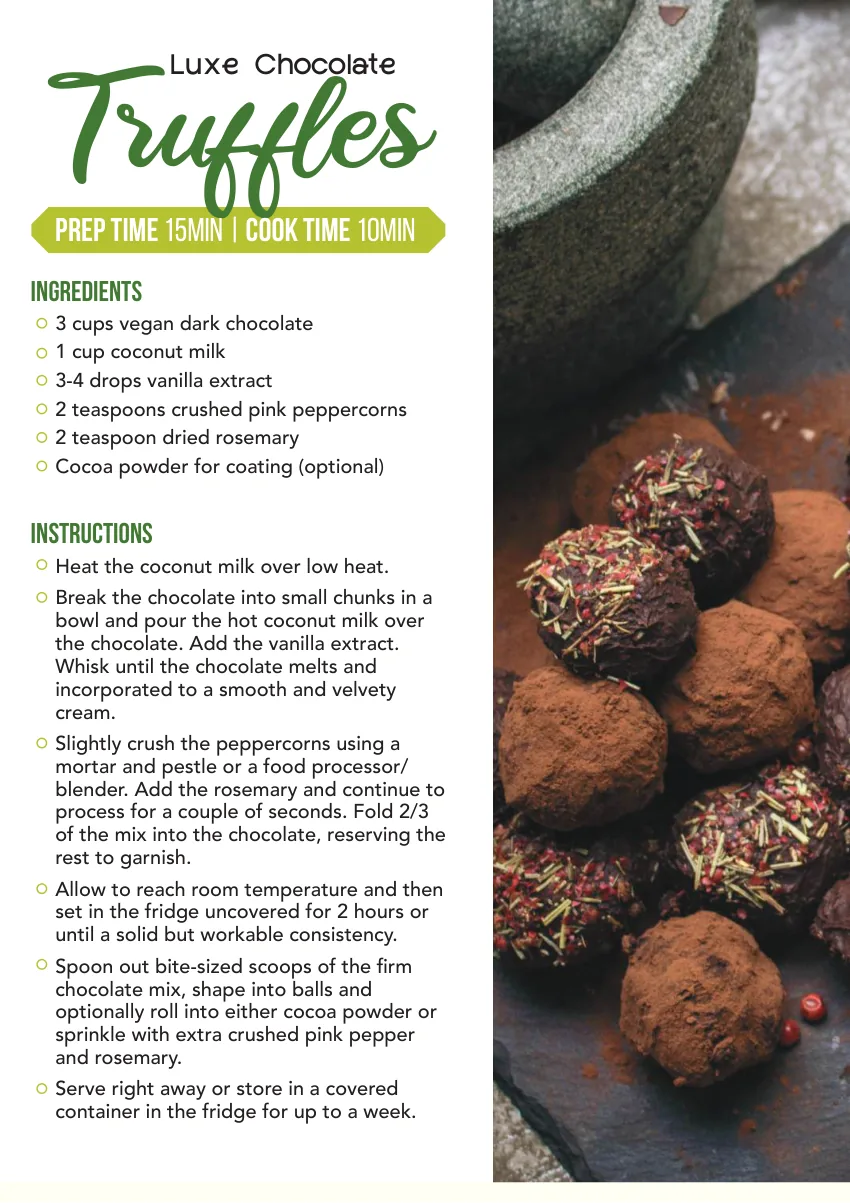 Inside the Desserts book: the Luxe Chocolate Truffles page