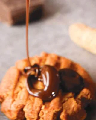 Vegan Peanut Butter Fudge Cookies, photographed for the Gloriously Vegan Book of Desserts