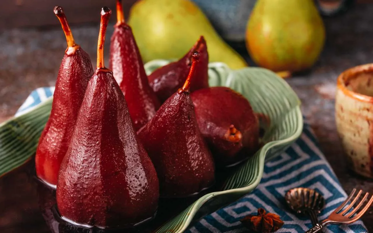 Boozy Spiced Pears, photographed for The Slow Cooker Cookbook