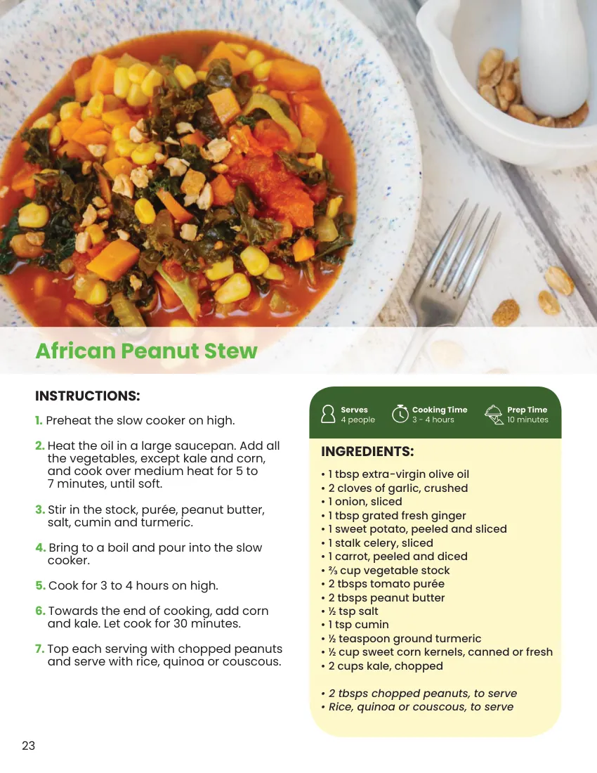 Inside the book: the African Peanut Stew page