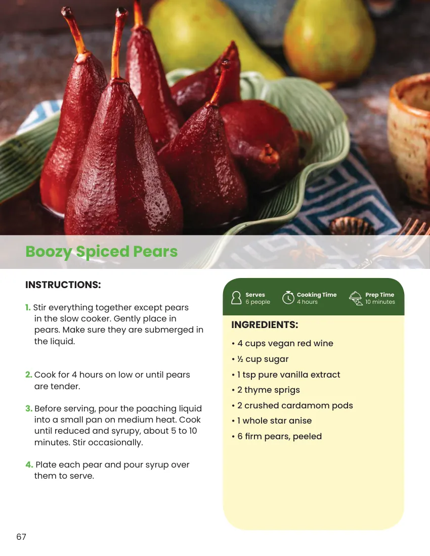 Inside the book: the Boozy Spiced Pears page