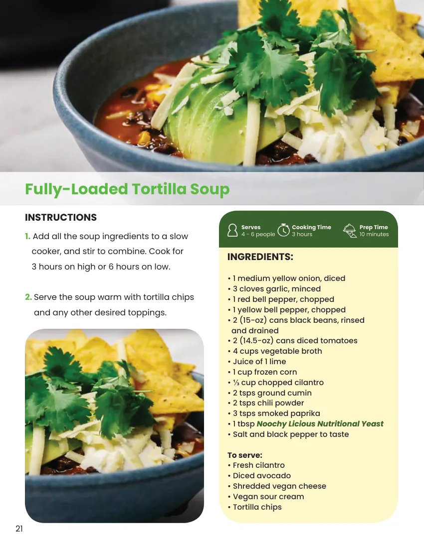 Inside the book: the Fully-Loaded Tortilla Soup page